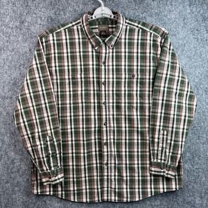 C.E. Schmidt Workwear Mens Dress Shirt Size 2XL Long Sleeves Brown Green‎
